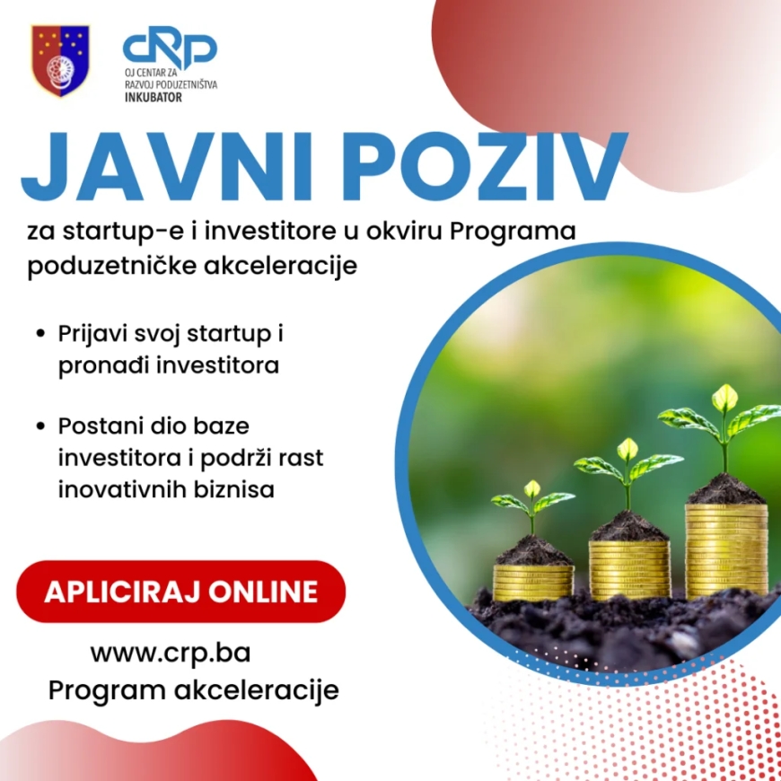 Otvoren javni poziv za startupe i investitore: Nova prilika za rast i povezivanje
